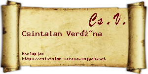 Csintalan Veréna névjegykártya